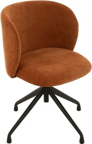 Oranžová zamatová jedálenská točiaca stolička Chair Turn Rusty - 56*48*77cm