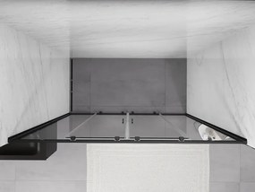 Mexen Exo, 2-krídlové posuvné 200x200 cm, 6mm číre sklo, čierny profil, 8152-200-000-70-00