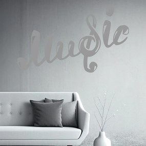 Veselá Stena Samolepka Nápis Music Farba: šedá, Veľkosť: 40 x 24 cm