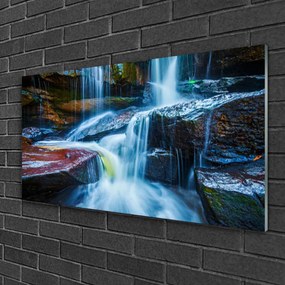 Skleneny obraz Skaly vodopád rieka príroda 100x50 cm