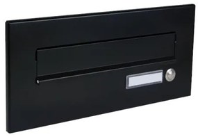 DOLS ČD-2 RAL9005 - čelná doska poštovej schránky na zamurovanie, s menovkou a zvončekovým tlačidlom, čierna