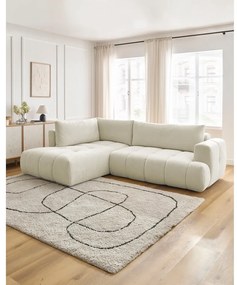 Béžová rozkladacia/s úložným priestorom rohová pohovka (ľavý roh/do L) Fuji – Bobochic Paris