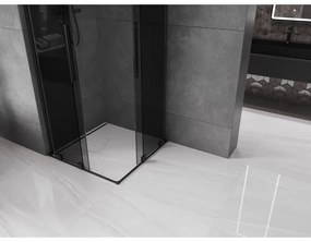 Mexen Velar L Duo, sprchový kút s posuvnými dverami 90 x 90 cm, 8mm šedé sklo, čierna matná, 871-090-090-02-43-70