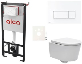 Cenovo zvýhodnený závesný WC set Alca do ľahkých stien / predstenová montáž + WC SAT Brevis SIKOASW7