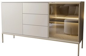 Komoda ADRIENNE s LED osvetlením , čierna matná + dub wotan