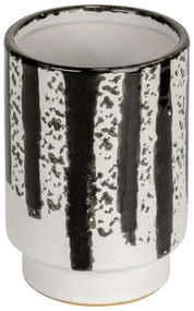 Čierno-biely keramický téglik na zubné kefky Subiza – Wenko