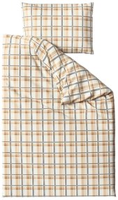 Mikroplyšové obliečky PLAID krémové Rozmer obliečky: 2 ks 70 x 90 cm | 200 x 220 cm