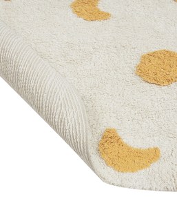 Okrúhly bavlnený koberec ø 140 cm svetlobéžový LOTI Beliani