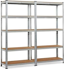 Regál 200x90x40 cm zinkovaný  5-policový, nosnosť 875 kg