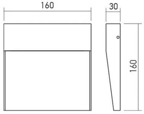 Redo 90479 - LED Vonkajšie nástenné svietidlo LANDER LED/6W/230V IP54 antracit