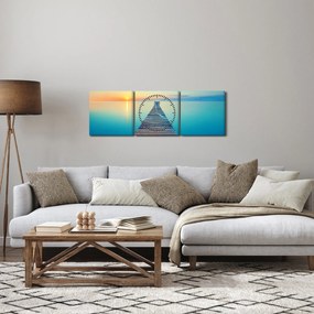 Obraz - Mólo do nekonečna (s hodinami) (90x30 cm)