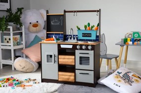 Detská kuchynka LOLY ECOTOYS s doplnkami sivá