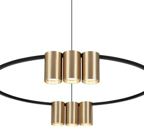 Luster na lanku GENESIS 10xGU10/8W/230V zlatá