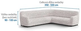 Bielastické poťahy VITTORIA smotanová rohová sedačka (š. 350 - 530 cm)