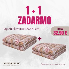 INTERMEDIC SK Celoročný paplón Flowers mikrovlákno 140x200 cm 1+1 zadarmo