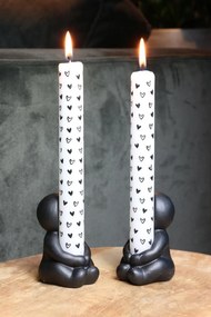 Sada 2 kameninových svietnikov IDEAS 4 SEASONS, čierna