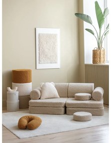 Svetlohnedá detská pohovka z textílie buklé 132 cm Settee – Wigiwama