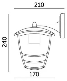 Vonkajšie nástenné svietidlo TEVIO KD 1xE27/60W/230V IP54 čierna