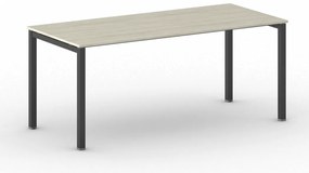Rokovací kancelársky stôl PRIMO SQUARE, 180x80 cm, čierna podnož, dub prírodný