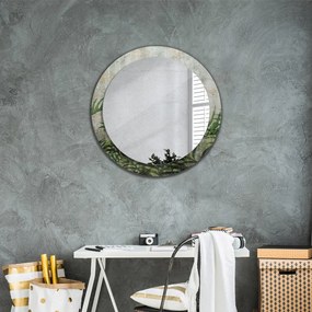 Okrúhle ozdobné zrkadlo Listy papradia fi 80 cm