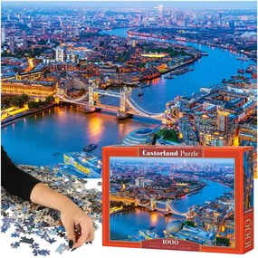 KIK CASTORLAND Puzzle 1000el. Letecký pohľad na Londýn - pohľad na Londýn z vtáčej perspektívy