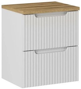 Závesná skrinka pod umývadlo Nova White I s doskou 50 cm biela/dub evoke