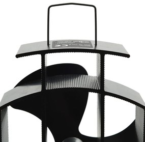 Teplom poháňaný ventilátor na krb s 3 lopatkami čierny