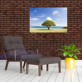 Obraz pláže so stromom (90x60 cm)