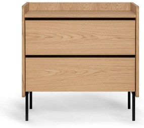 Vysoká komoda v dekore duba v prírodnej farbe 80x82 cm Wrap – Bonami Selection