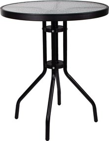 Kovová záhradná súprava Springos – 4 stoličky a stôl so sklenenou doskou