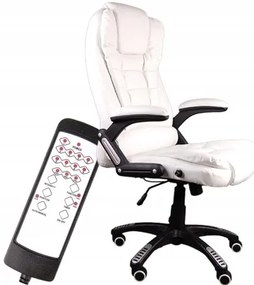 Sammer Moderné kancelárske kreslo v bielej farbe s masážnou funkciou BSB002M