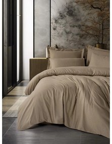 Hnedé obliečky na dvojlôžko/predĺžené z bavlny Renforcé 240x220 cm Checkered – Mila Home Luxury