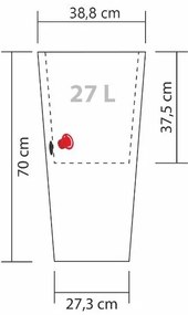 Scheurich Kvetináč Coneo High (žula/čierna, Ø 39 cm, výška 70 cm)  (100235309)