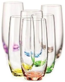 Bohemia Crystal Farebné poháre na nealko a vodu Rainbow 25180/D4662/350ml (set po 6ks)