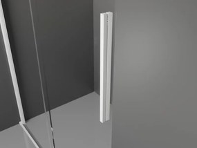 Mexen Velar L, sprchový kút s posuvnými dverami 110 x 75 cm, 8mm šedé sklo, biela matná, 871-110-075-43-20