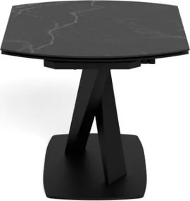 Rozkladací jedálenský stôl Morella 120/180 cm čierny mramor/čierny