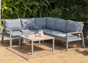 Hliníková rohová súprava PANAMA svetlosivá