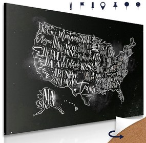 Obraz na korku štýlová mapa USA