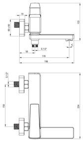 Deante BQL_012M - Vaňová batéria sklopná BLUR, lesklý chróm