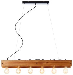 Brilliant - Luster na lanku CALANDRA 6xE27/42W/230V borovica