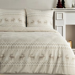 VIANOČNÉ RENFORCÉ OBLIEČKY LUKE 160X200 CM, 2 KS 70X80 CM VZOROVANÉ