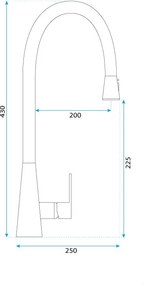 Rea Mild, stojanková kuchynská batéria, čierna matná, REA-B4800