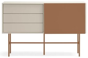 Nízka komoda s posuvnými dverami v béžovo-tehlovej farbe140x91 cm Nube – Teulat