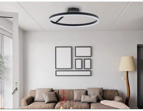 LED Stmievateľný prisadený luster LED/40W/230V 3000-6500K čierna + diaľkové ovládanie