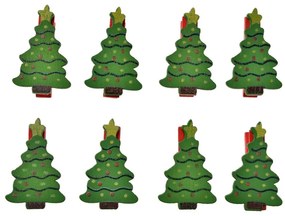 Set 8ks malý drevený kolíček so stromčekom - 2*1*4 cm