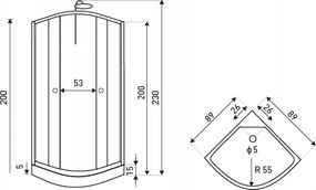 Novoterm Hydromasážny box NV-Drast 89x89