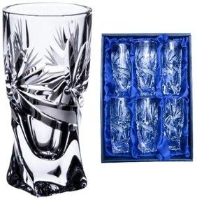 Onte Crystal Bohemia Crystal ručne brúsené poháre na destiláty Quadro Mašle 50 ml 6KS