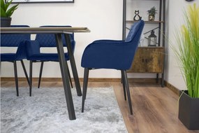 TRENDIE Zamatová stolička Lisbon modrá