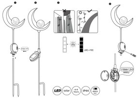 Globo 33466 - LED Solárne svietidlo SOLAR LED/0,02W/3V 600mAh IP44 bronz