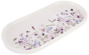 Biely/fialový servírovací porcelánový tanier Louka – Orion